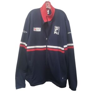 Fila Track Jacket National Bank Open Tennis Canada Full Zip Logo Pockets Size XL